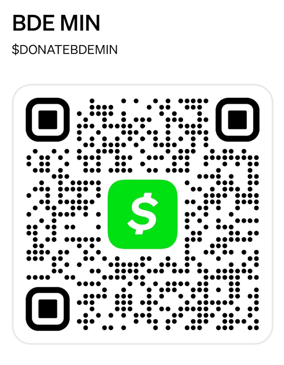 Scan to give via Cash App